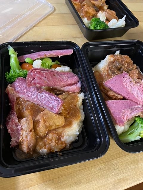 Dublin style Corn beef with garlic mashed potato and vegitable medley